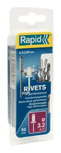 Blind rivet Rapid Tools 5000383, aluminium/steel, 3.2 × 8 mm, pack 50