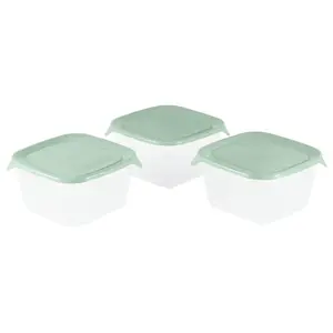 Food container set Curver Fresh&Go 3 pcs square containers 1.2 L each, green