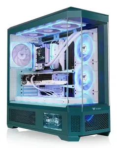 Thermaltake View 600 TG Full Tower PC Case Teal with 6-inch LCD Display and Tempered Glass