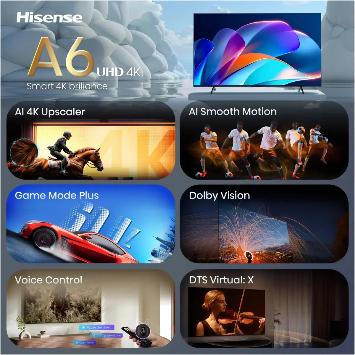 Телевизор Hisense 55A6S 55" 4K Ultra HD Smart TV Photo 32