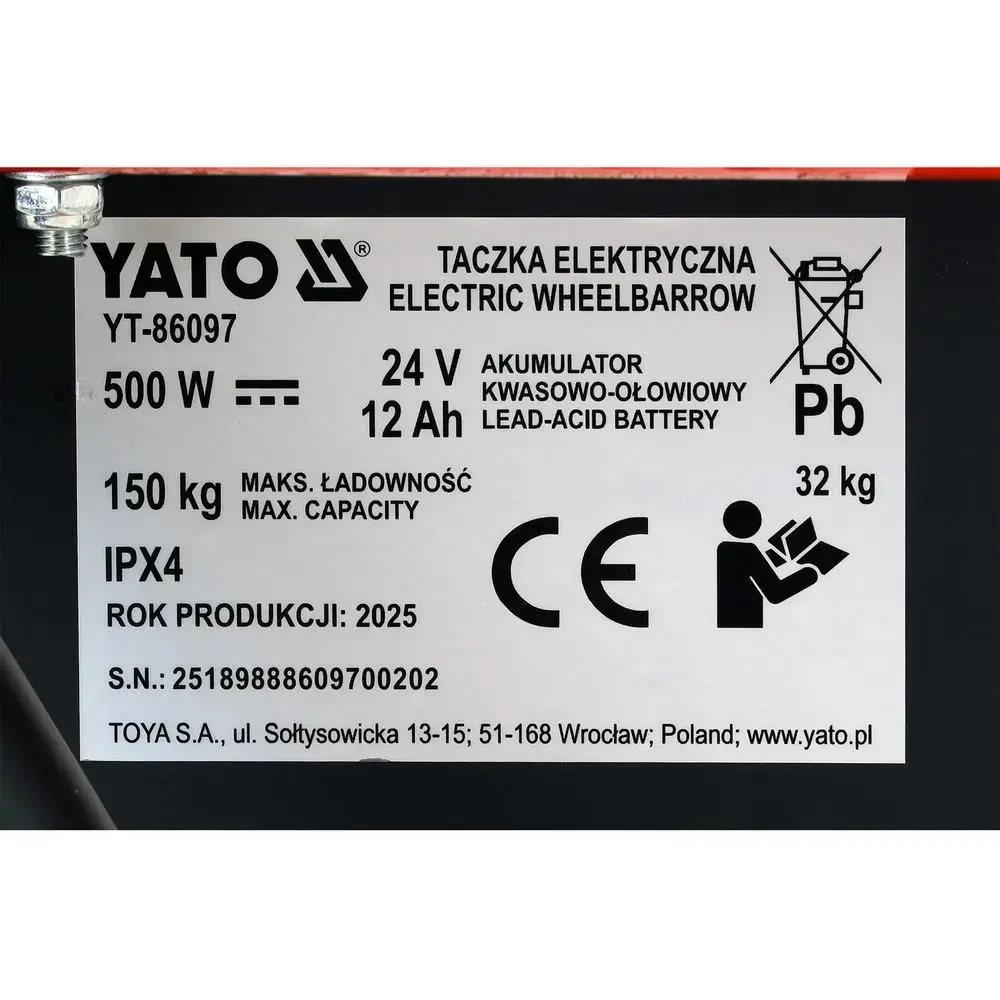 YATO YT-86097 Elektriskā ratiņa 500 W Photo 14