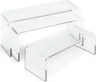 Display pedestal rectangular Deflecto DB-S1 clear acrylic polished 3-piece set (1-piece shown)