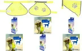 Suņu drošības veste FIRST AID ONLY P-91913 00, dzeltena, izmērs S, regulējama ar līplentēm, ar ķepu apdruku