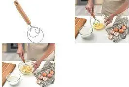 Whisk METALTEX Arizona Danish-style, beechwood handle brown, stainless steel loops, model 238412000