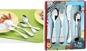 Bērnu galda piederumu komplekts Esmeyer SUNNY 4 daļas, nerūsējošais tērauds 18/10, pulēts, materiāla biezums 2,5/2,2 mm
