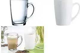 Esmeyer Arcoroc NEW MORNING krūze ar rokturi 320 ml, balts opāla stikls, piemērota mikroviļņu krāsnij un trauku mazgājamajai mašīnai, komplekts 6 gab.