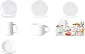 Кружка для кофе Esmeyer Arcoroc EVERYDAY 0,32 л белая закалённое стекло, пригодна для ПММ, набор 6 шт.