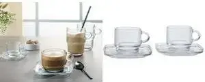 Espresso set Ritzenhoff & Breker AMERICANO, 4-piece clear glass, dishwasher-safe, 80 ml cups