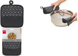 Oven Mitts 2-piece Set METALTEX 239501001 — cotton/polyester, black & white, decorative