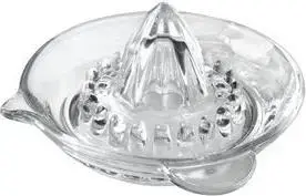 METALTEX Citrus Juicer Glass 130 mm Diameter Transparent Robust Glass, Side Pour Spout, 1 Piece