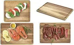 Cutting board METALTEX 310 x 210 mm, acacia wood with oiled finish and juice groove