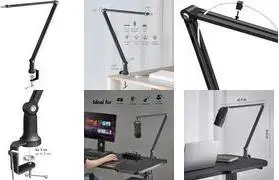 LOGILINK mikrofona roka AA0184, pilnībā regulējams 360° rotējošs režģa izpildarm, rokas garums līdz 840 mm, melna