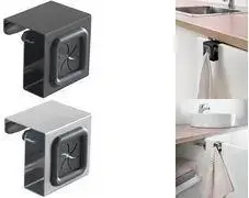 Towel Holder METALTEX 297153000 hook-on square silver/grey TPR and stainless steel for cabinet doors