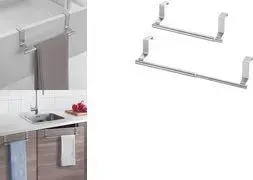 METALTEX retractable towel holder stainless steel for hanging on cabinet door, model 297546000