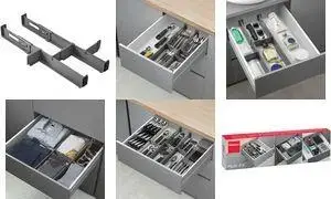 Drawer Organizer METALTEX Multi-Fit 363228000, ABS grey, adjustable divider set (2 longitudinal pieces) - 1 piece