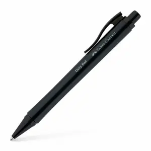 Шариковая ручка с клипом и выдвижным жалом Faber-Castell Daily Ball XB, синяя паста, черный корпус, 0,6 мм (XB), 1 шт.
