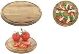 Griešanas dēlis METALTEX modelis 561310000, akācijas koks ar eļļotu virsmu, apaļš Ø240 mm, ar sulas rievu