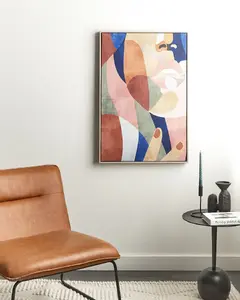 Картина на холсте в рамке Beliani BITETTO абстрактная, многоцветная (63 x 93 см)