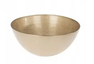 Glass Bowl Lumarko VILDE 15 cm 600 ml, ribbed gold finish, hand wash