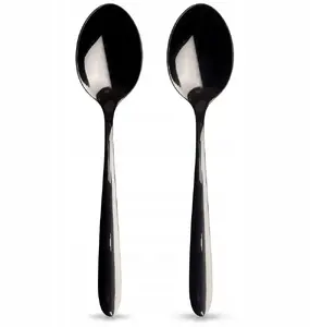 Tea Spoons Excellent Houseware ORION, stainless steel, black, set of 2, 14.5 cm