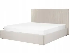 Кровать с ящиком Beliani VION 180 x 200 см Бежевая