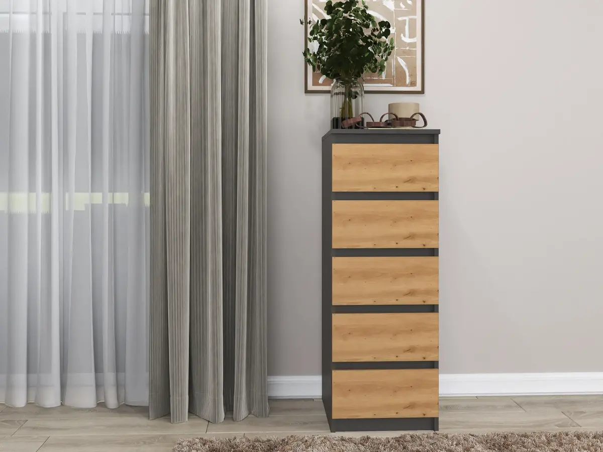Top e Shop W5 ANT/ART 5-atvilktņu komoda Photo 3