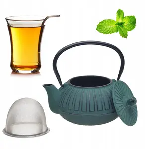 Cast Iron Teapot Yermos 4831, green, 0.6 L