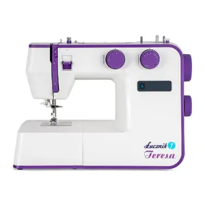 Semi-automatic sewing machine Łucznik Teresa — electric, 70 W, overlock and sewing functions, 220–240 V, violet/white