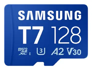 MicroSDXC memory card Samsung T7 128 GB UHS-I U3 V30 170 MB/s Blue