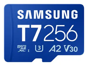 Samsung T7 microSDXC Memory Card 256 GB UHS-I Class 3 V30 170 MB/s Blue