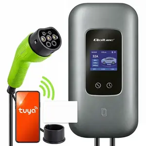 EV uzlādes stacija QOLTEC 3 fāžu 22 kW 32 A ar WiFi (modelis 52723)