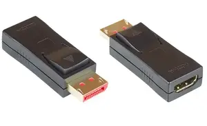 Adapter cable Alcasa HDMI-DP14G DisplayPort (male/female) to HDMI, gold-plated contacts, black