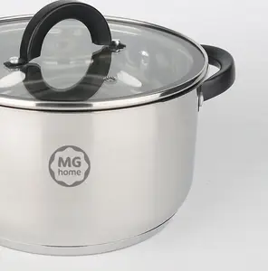 Cookware set Black Black INOX 8-piece with saucepan, stainless steel pots