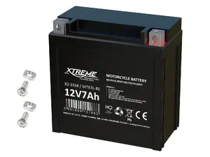 Motorcycle Battery XTREME 12 V 7 Ah, Maintenance-Free, Model EB1938384076#