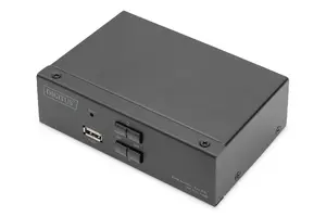 KVM slēdzis ATEN Digitus 2x1 DisplayPort USB, 4K UHD 3840x2160@60Hz, pārvalda 2 datori, metāla korpuss, 5V DC