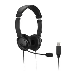 Vadu USB-A austiņas KENSINGTON Classic ar mikrofonu un skaļuma regulēšanu, supraaurālas, kabelis 1.8 m
