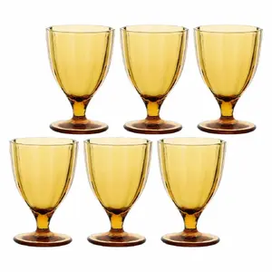 Set of 6 Amami drinking glasses by Rose&Tulipani, Amber, 300 ml each