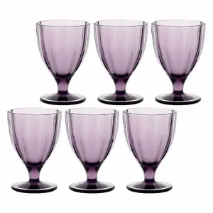 Set of 6 Amami Drinking Glasses Rose&Tulipani Amethyst 300 ml