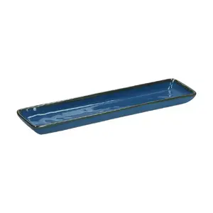 Rectangular Tray Set Rose&Tulipani Concerto Blu Avio – 4 pcs, navy blue, 32 x 8 cm