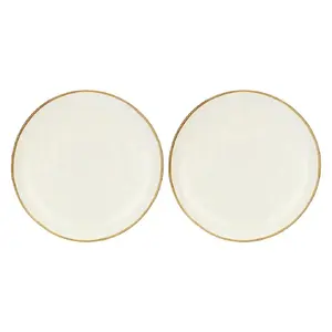 Serving Platters Set Rose&Tulipani Concerto Avorio — 2 Round Ivory Platters, 32 cm