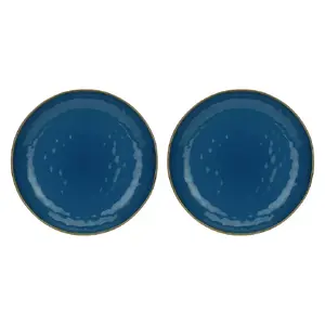 Set of 2 Round Bowls Rose&Tulipani Concerto Blu Avio — Navy Blue, 30 cm