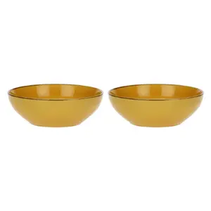 Salad bowl set Rose&Tulipani Concerto Ocra — set of 2, yellow, 26 cm