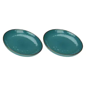 Round Bowls Set Rose&Tulipani Concerto Ottanio – Blue-Green glazed ceramic, set of 2