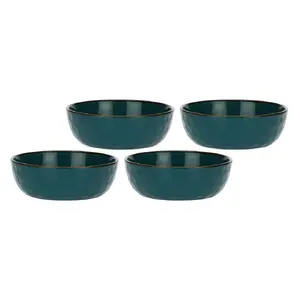 Salad Bowls Set Rose&Tulipani Concerto Ottanio — 4 pcs, blue-green, 20 cm
