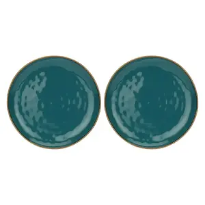 Set of 2 round platters Rose&Tulipani Concerto Ottanio - Blue-green, 32 cm