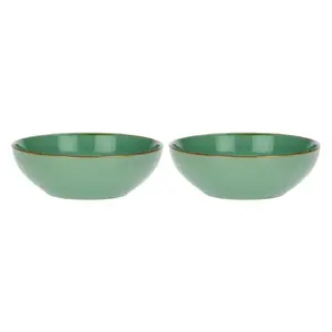 Salad Bowl Set Rose&Tulipani Concerto Verde Acqua – 2 pieces, Mint