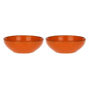 Salad bowl set Rose&Tulipani Concerto Arancione — 2-piece ceramic bowls, orange, 26 cm