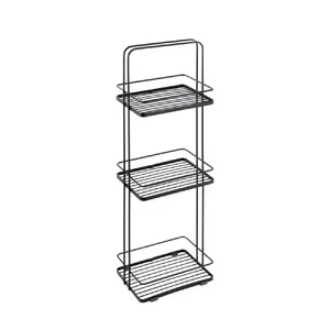 Metaltex LAVA металлическая 3-уровневая полка 22x16x73 см, покрытие Touch Therm®, черная