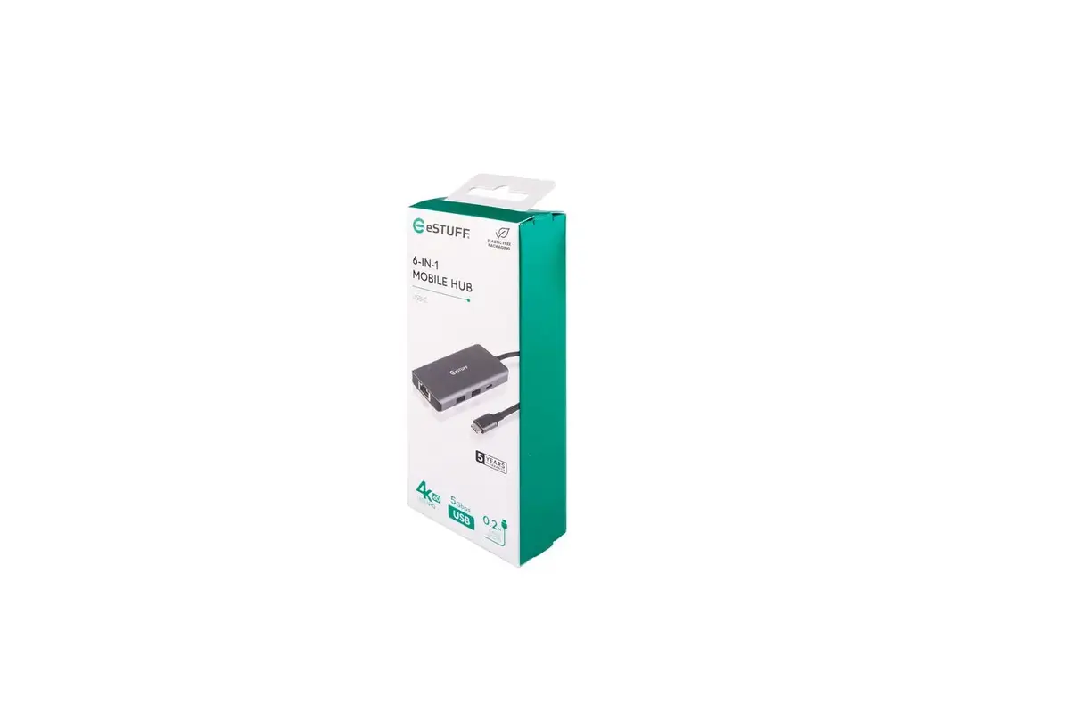 USB-C 6‑1 mobilais hubs eSTUFF ES623013 Photo 6
