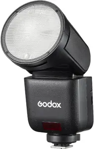 Вспышка Godox V1 Mid-Format для Fujifilm — круглая головка, питание Li-ion, поддержка TTL